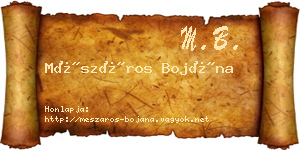 Mészáros Bojána névjegykártya